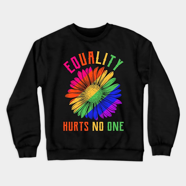 Pride Human Rights Lgbt Equality Hurts No One Crewneck Sweatshirt by Rosemat